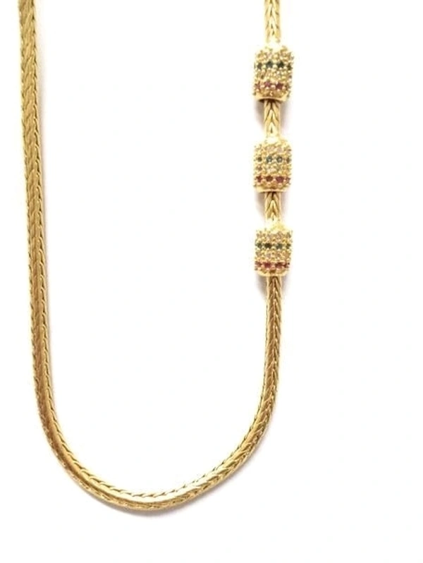 Gold Plated Thali Chains With Side Pendent Made With American Diamonds COD Available
