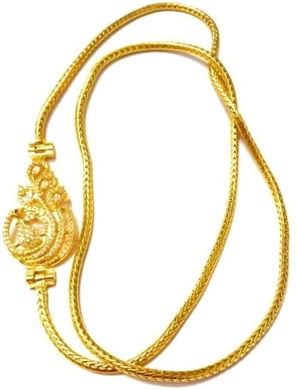 Gold Plated Thali Chains With Side Pendent Made With American Diamonds COD Available
