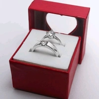 White Metal With  American Diamond Finger Rings Set Of Two, COD Available