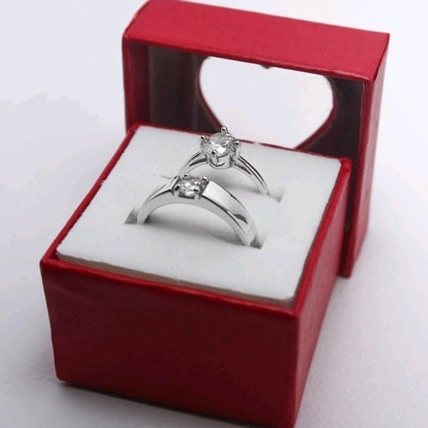 White Metal With  American Diamond Finger Rings Set Of Two, COD Available