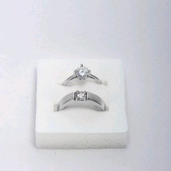 White Metal With  American Diamond Finger Rings Set Of Two, COD Available