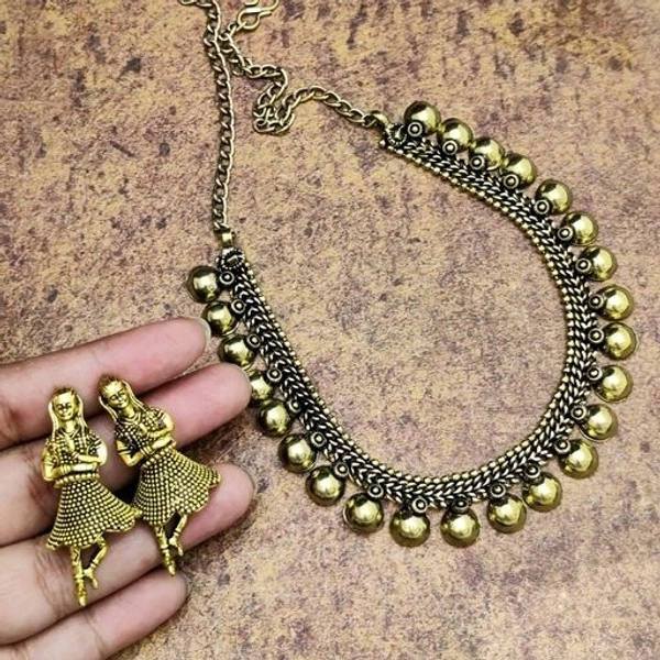 Necklace Set,and Gold Shaded Black Metal, COD Available