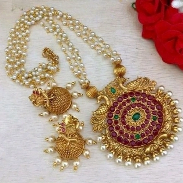 Gold Plated Long Chain Made Bras Metal, Pears Use In Work,COD Available