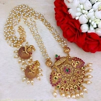 Gold Plated Long Chain Made Bras Metal, Pears Use In Work,COD Available