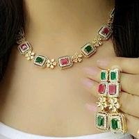 Gold Plated Fancy Necklace Set Artificial Beads And Stones Used In 