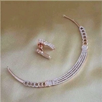 Rose gold,Gold Plated Fancy Necklace Set, Artificial Beads And Stones Used In 
