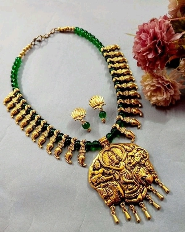 German silver,Oxidised gold plating ,Artificial beads use in earrings