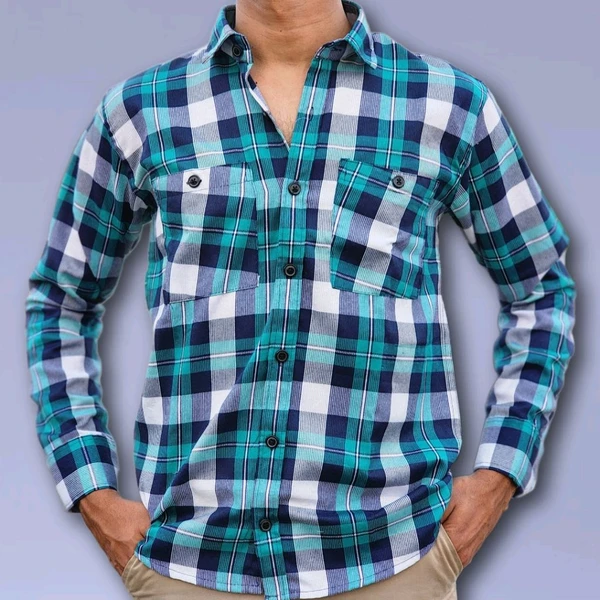 Corduroy Checks Shirts  - XL