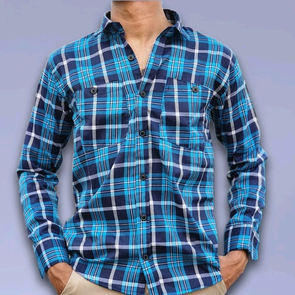 Corduroy Checks Shirts  - XL