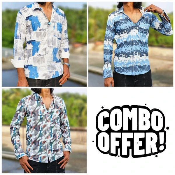 IMPORTED FABRIC PRINT COMBO 3PS  - XL