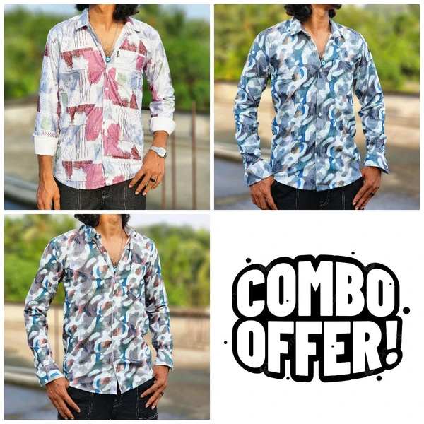 IMPORTED FABRIC PRINT COMBO 3PS  - M