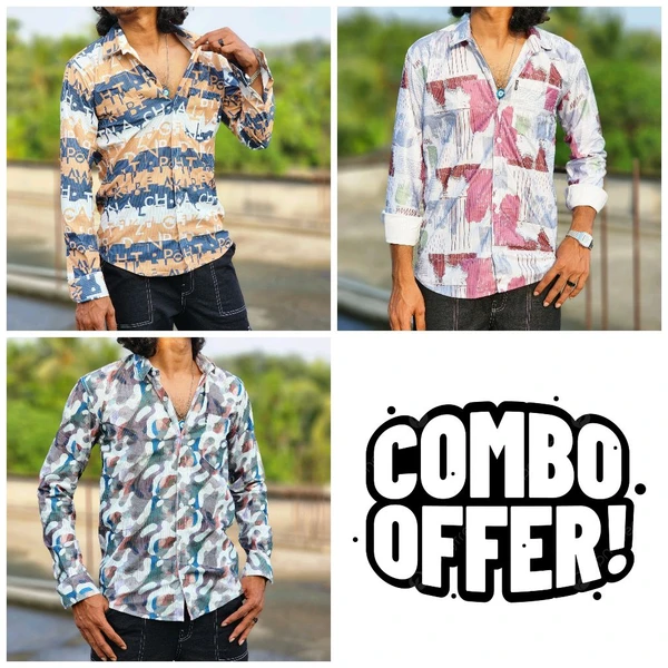 IMPORTED FABRIC PRINT COMBO 3PS  - XL