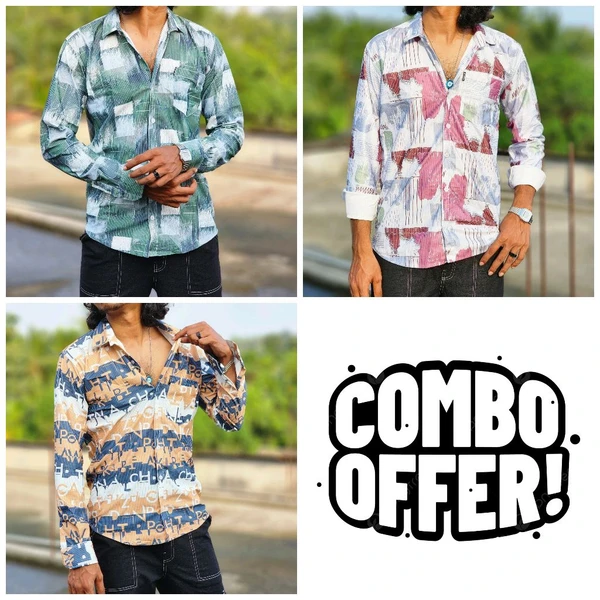 IMPORTED FABRIC PRINT COMBO 3PS  - L