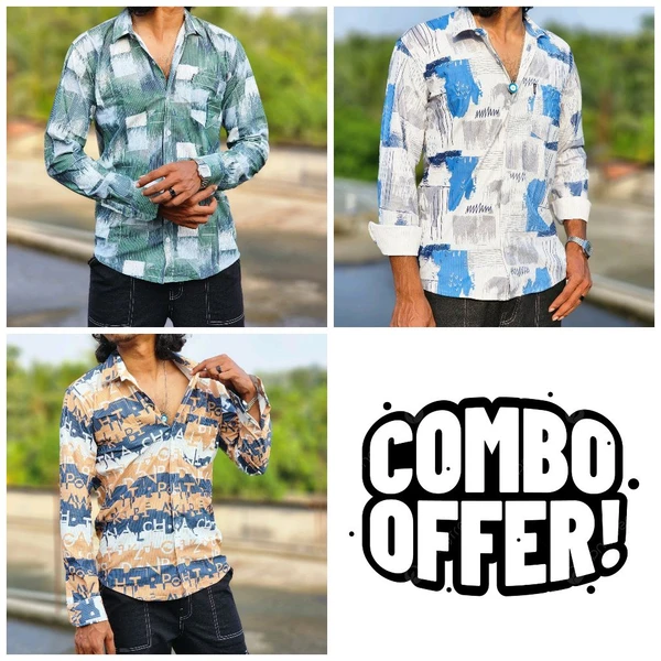 IMPORTED FABRIC PRINT COMBO 3PS  - XL