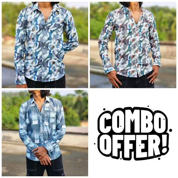 IMPORTED FABRIC PRINT COMBO 3PS  - L