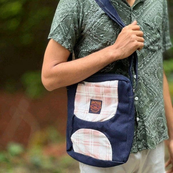 Denim Vintage High-capacity Canvas Slouchy Shoulder Bag | Ultra Sporty Messenger Sling Bag For Multipurpose Use - SRB1