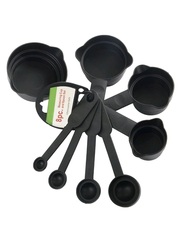 Measuring Cups and Spoons (8 Pcs, Black)