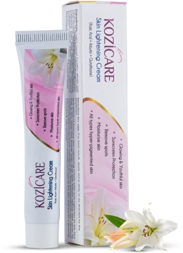 Kozicare Skin Lightening Cream with Kojic Acid, Arbutin, Glutathione | 