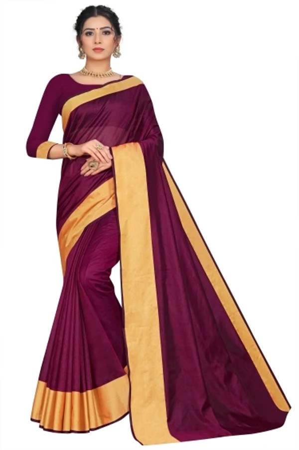 Solid Daily Wear Art Silk, Cotton Blend Saree 