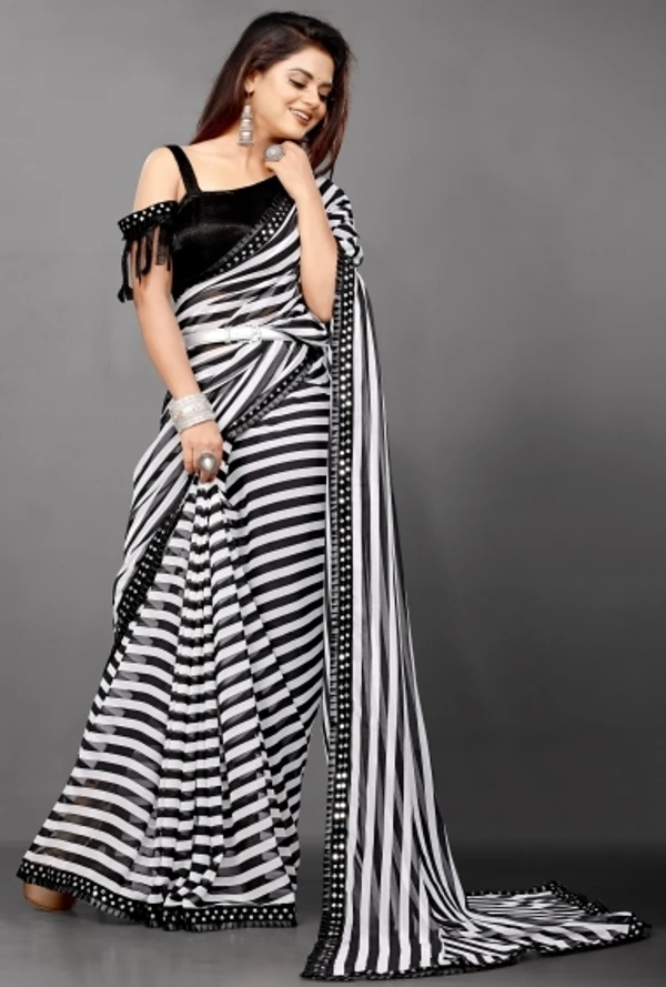 Striped Bollywood Georgette Saree 