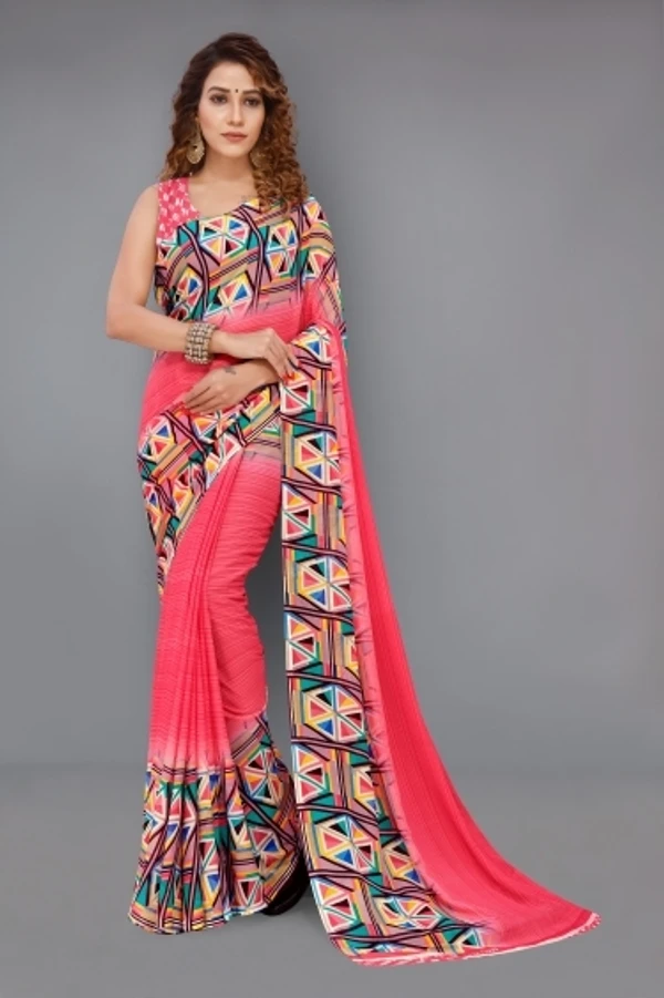 Geomatric Print Daily Wear Georgette Saree 