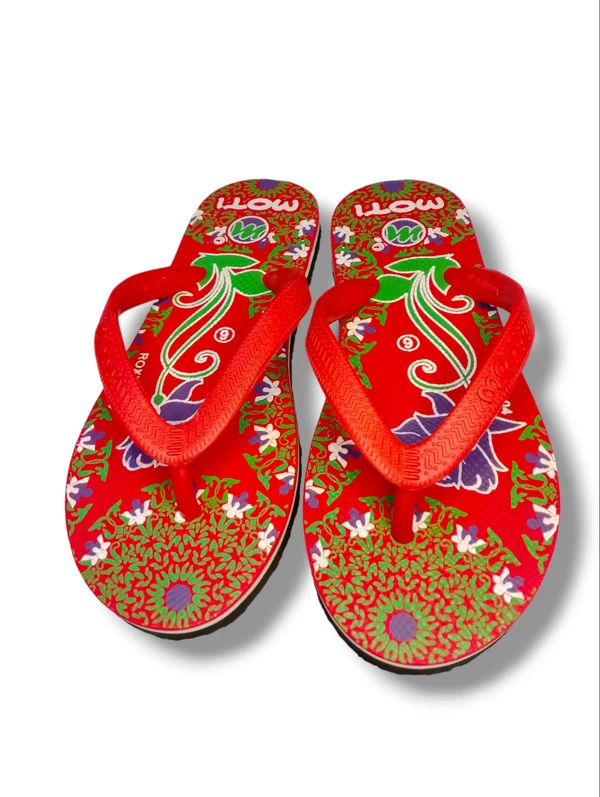 Moti Women Flip Flops (Red 7) - Red, 6