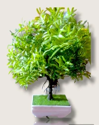 Shanol Green Leves Artificial Flower Pot Home Decoration  - Green, 5, Fabric And Heavy Plastic