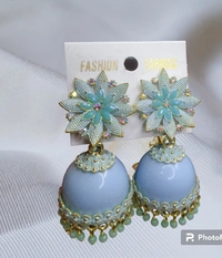 ANIKA'S CREATION Traditional Enamelled Gold Plated Party Wear Jhumka ,Pearl Alloy - Dew, Free, Earring