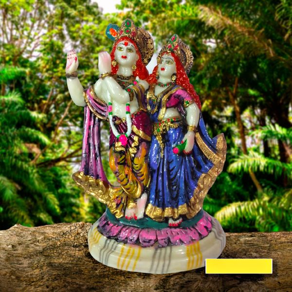 DIVINE GIFT DIVINE Gifts Lord Radha Krishna Marble Idol Rdha Krishn  - 11inch, Artificial Statue, Royal Blue
