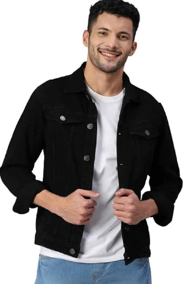 LEVI'S High Star Men Black Solid Denim Jacket - Black, L, Jackets