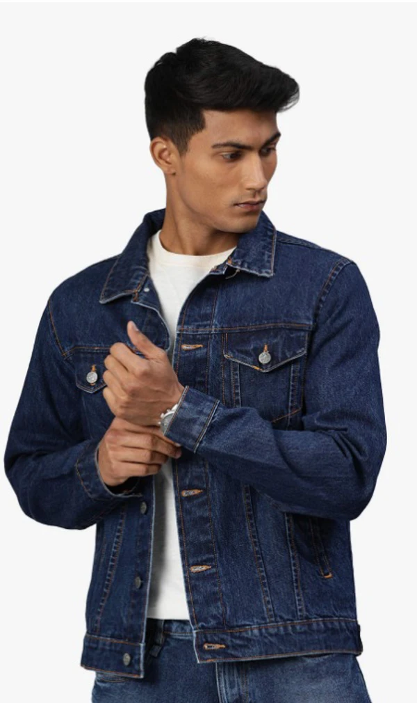 LEVI'S High Star Men Blue  Solid Denim Jacket - Royal Blue, L, Denim Jacket