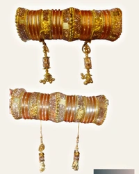Peora Brass Wedding Bangle For Women & Girls - Yellow Orange, 2-4 2-6, Bangle
