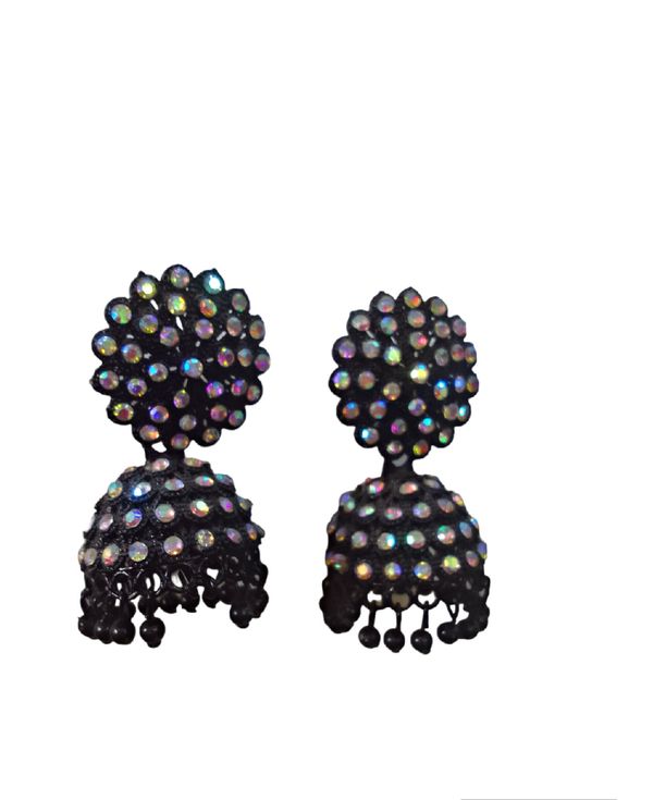 FASHION  FRILL FASHION FRILL  Designer Traditional Black Diamond Jhumka Drop Earrings For Women's & Girl's - Mine Shaft, Free, Earring