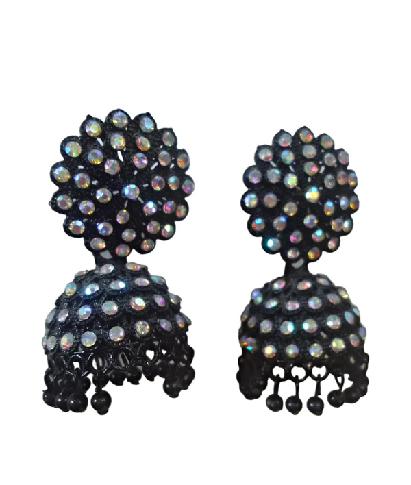 FASHION  FRILL FASHION FRILL  Designer Traditional Black Diamond Jhumka Drop Earrings For Women's & Girl's - Mine Shaft, Free, Earring