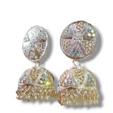 FASHION  FRILL FASHION FRILL  Designer Traditional Silver Diamond Jhumka Drop Earrings For Women's & Girl's - Silver, Free, Earring