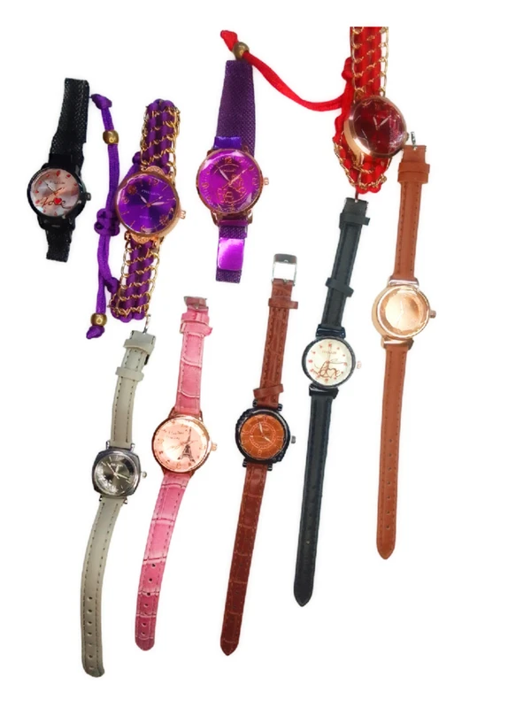 Quartz FHULUN CREATION Fashion Women's Beauty Watch Analog Brown Lather Hand Watch - Bourbon, Free, Girl's Watch