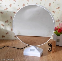 SKB Gracie Collection's Imported Magic Mirror Photo Frame With Light Photos Gift Personalized Frames For Valentines Day Gifts, Anniversary, Birthday (Plastic, Tabletop, White, Pack Of 1,Round, framed - White