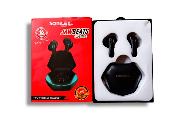 Sonilex Jaw Beats TWS Wireless Headset 16 Hour Play Time - Black