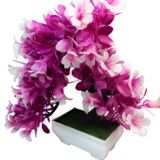 Shanol White & Purple Artificial Flower Pot Home Decoration  - Flower Pot