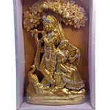 Skb The Lord Krishna Radha Statue Golden Color Your Home, Office, & Radha Krishna Murti - Yellow Orange