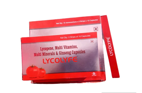 LYCOLYFE Lycopene, Multi Vitamins, Multi Minerals & Ginseng Capsules - Red