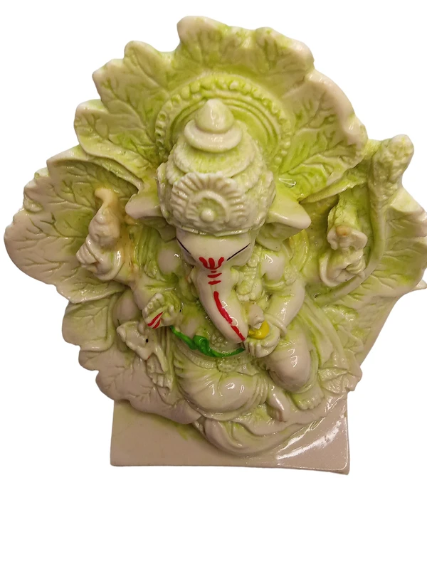 DIVINE GIFT Divine Gifts Ganesh Marble Idol | Marble Statue | Murti for Pooja Room | Idols Home Decor  (White & Pink, 7 Inch)