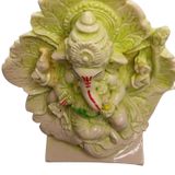 DIVINE GIFT Divine Gifts Ganesh Marble Idol | Marble Statue | Murti for Pooja Room | Idols Home Decor  (White & Pink, 7 Inch)