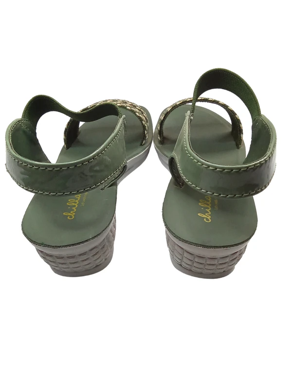 SKB Shoetopia Slip On Heels For Girlssolid Green Color  - Teal, 8, Girls Foot Wear