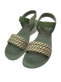 SKB Shoetopia Slip On Heels For Girlssolid Green Color  - Teal, 8, Girls Foot Wear