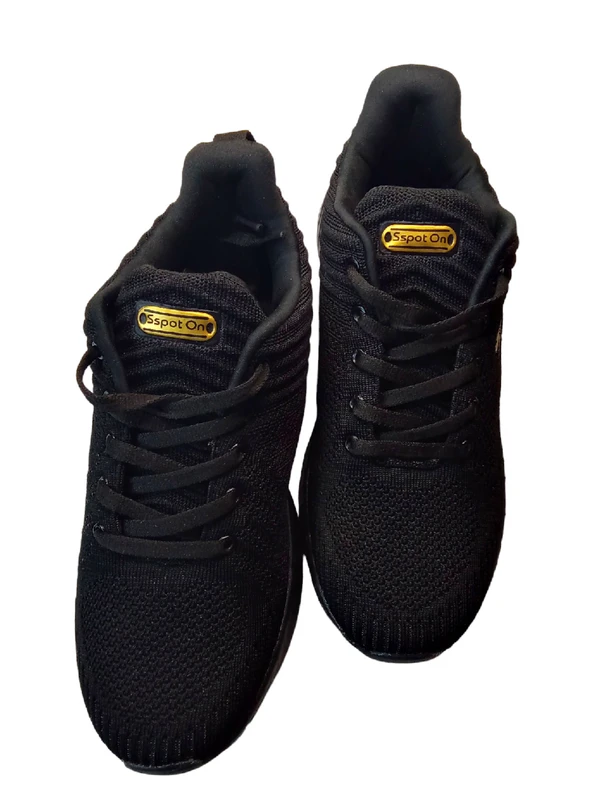 SSPOT ON  Full Black Shoes For Men's , Boy's, Running Shoes, Walking shoes, Sports Shoes,Gym Shoes, - Black, 7, Shoes