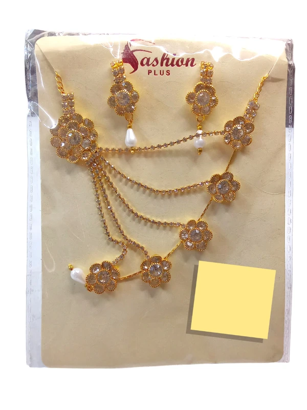 Skb Golden Colour Jewellery Set For Ladies,Girls Stylish Look