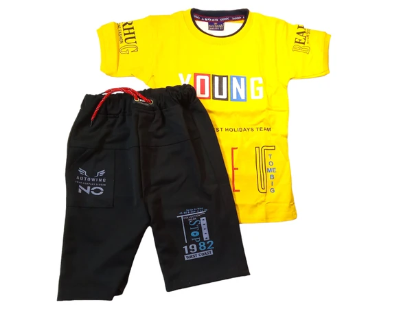 Skb Stylish Kids Wear Dress for Baby Boy Yellow And Black Look