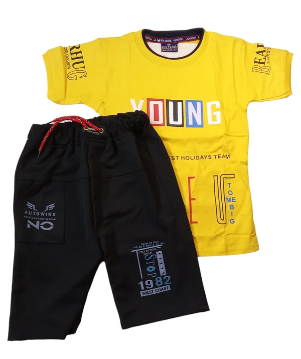 Skb Stylish Kids Wear Dress for Baby Boy Yellow And Black Look