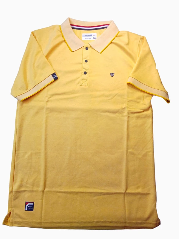 PRO GUYS Brand  Pro Guys Style CN Man's T- Shirt With Collar & Dry Feet - Yellow Orange, XL, T Shirt